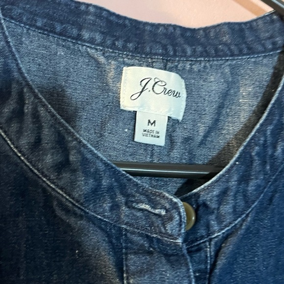 J. Crew Puff-sleeve baby doll Denim dress Popover elastic sleeves base Medium - Picture 8 of 8